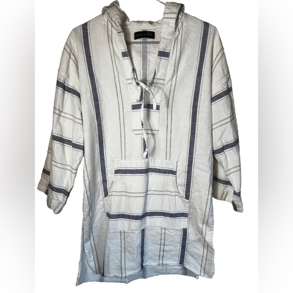 Citizens of Humanity Striped Hoodie Linen Cotton Blend Size S - Picture 4 of 9